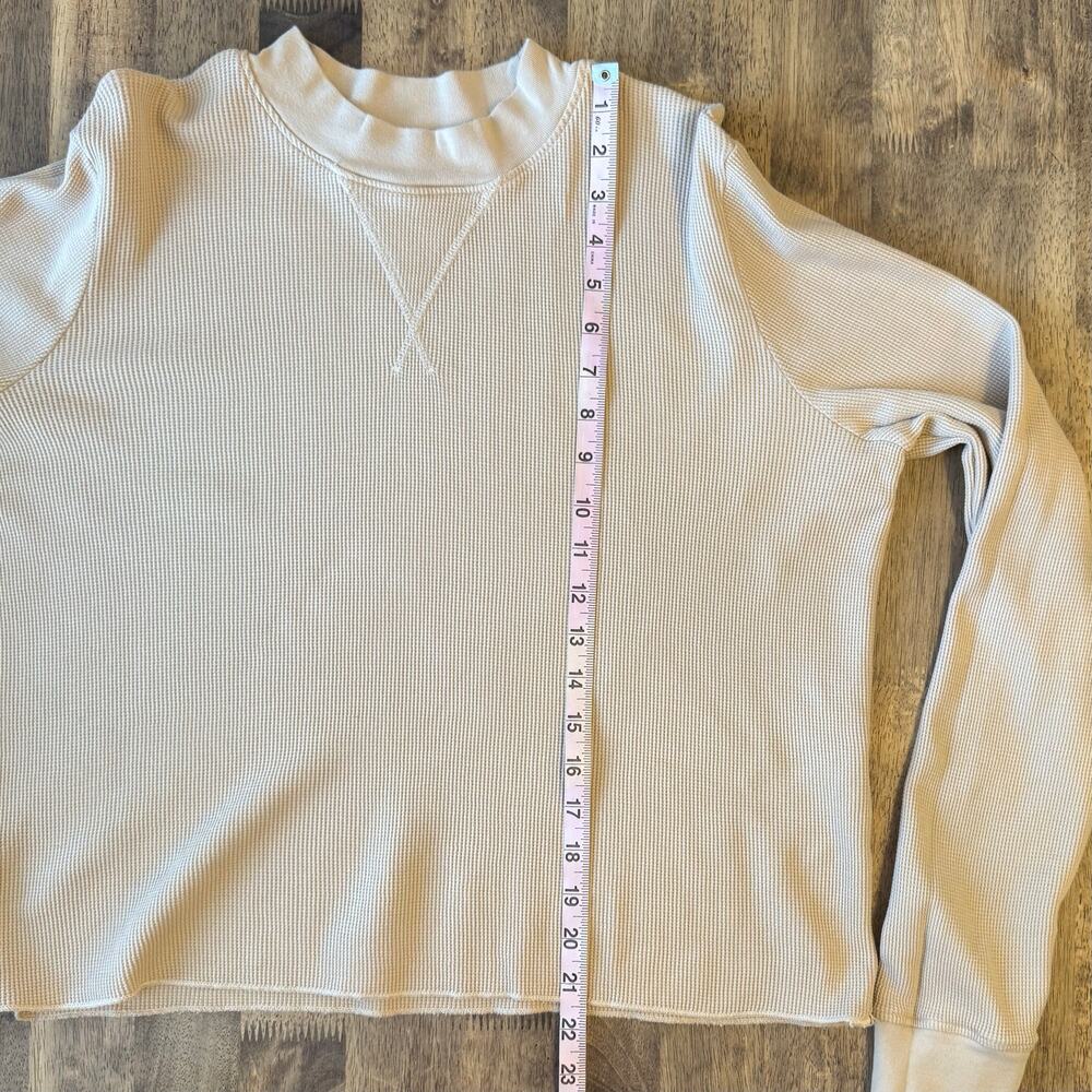 MATE Spencer Thermal Shirt Waffle Knit Crewneck Long Sleeve Bone Women’s Large - Picture 5 of 9